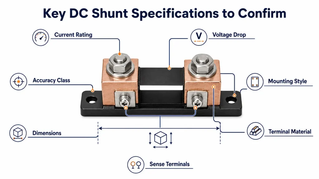 DC shunt resistor specifications