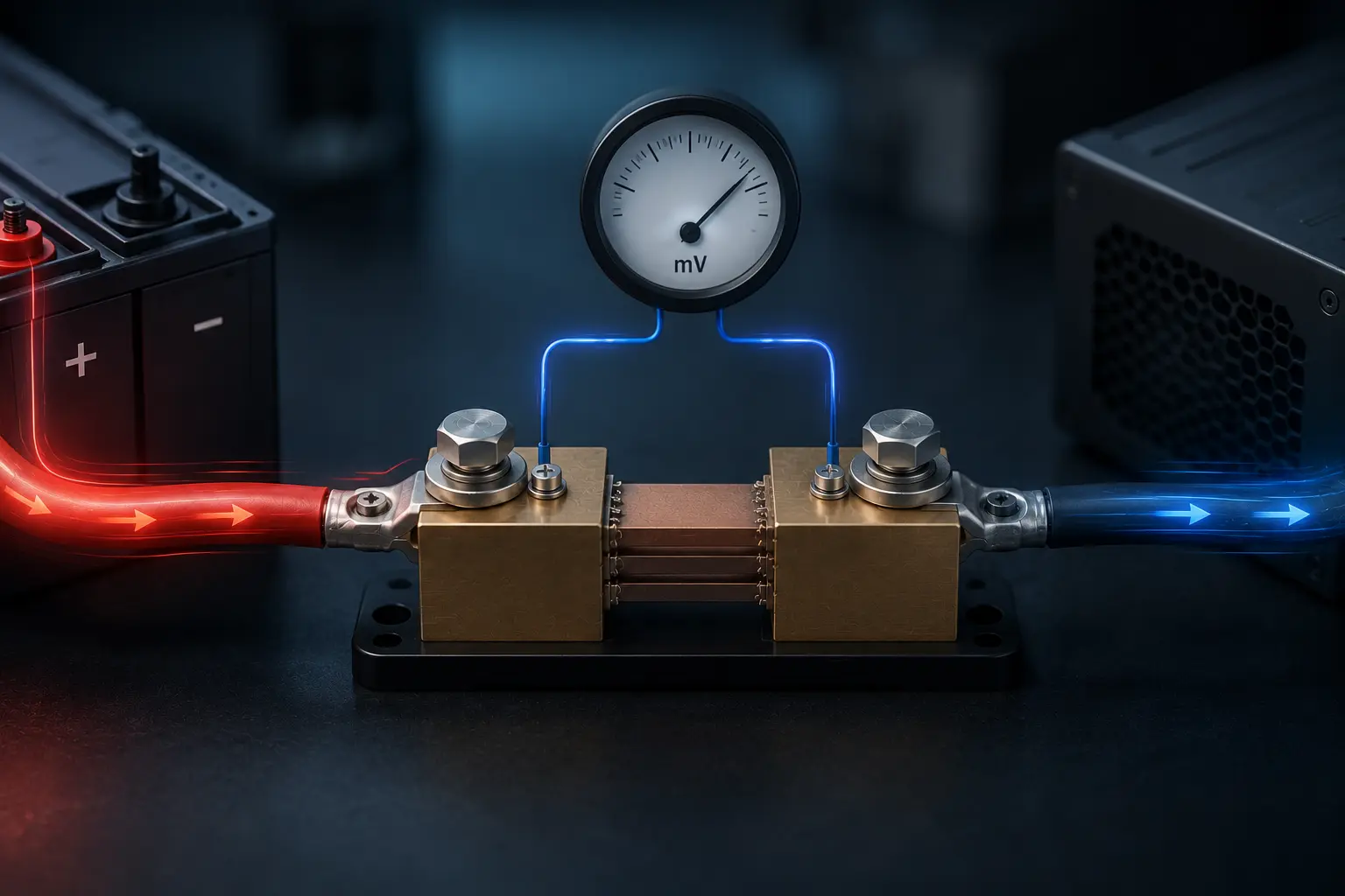 DC shunt converts current into millivolt output